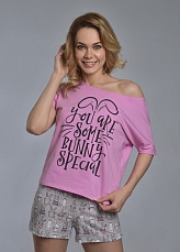 Комплект с шортами "ПАТТИ" (розовый №19) фото-превью