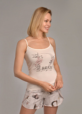 Пижама с шортами "ШИК" (молоко №18) фото-превью