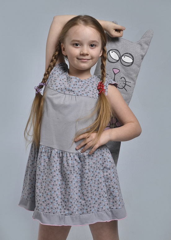 Платье детское "КОКЕТКА" (серый №3) оптом