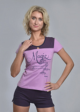Комплект с шортами "ЧАРОДЕЙКА" (светло фиолетовый №22) фото-превью