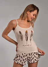 Пижама с шортами "ШИК" (коричневый №11) фото-превью